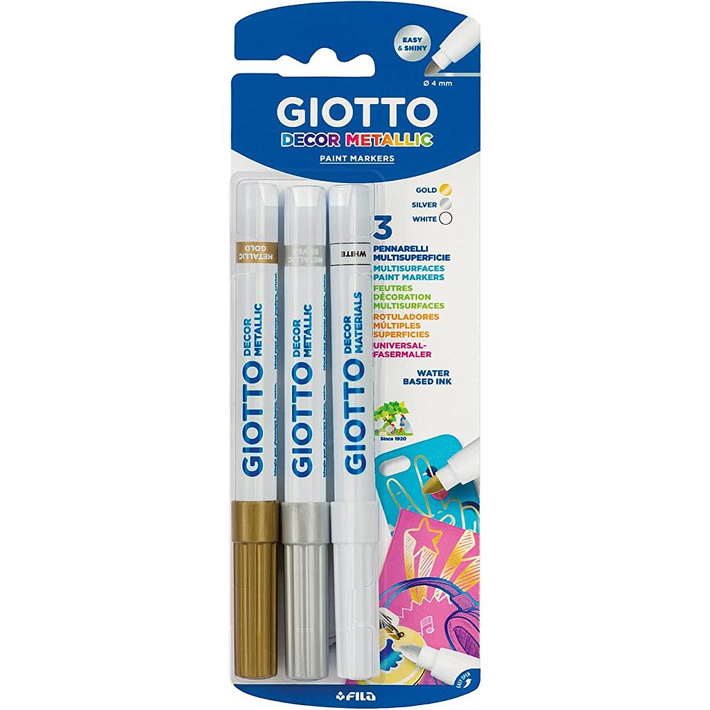 Giotto Decor Metallic Paint Markers 3 Set