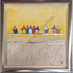 [2100000136438] Original Lea Bach &quot;Häuschen&quot;  20 x 20 cm mango/sand