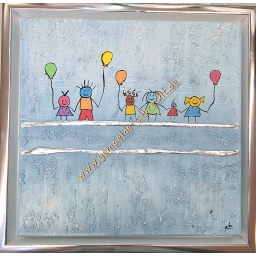 [2100000138128] Original Lea Bach &quot;Kinder/Lufballons&quot; hellblau/hellblau 30 x 30 cm 