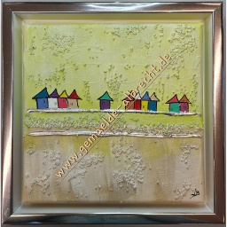 [2100000138319] Original Lea Bach &quot;Häuschen&quot; lime/sand 20 x 20 cm