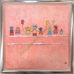 [2100000138487] Original Lea Bach &quot;Kinder/Lufballons&quot; rosè 30 x 30 cm