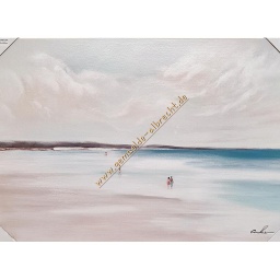 [2100000139101] Original Leinwandbild &quot;Leute am Strand&quot; 70 x 100 cm 