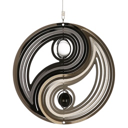 [2100000052707] Dekohänger  Edelstahl &quot;Yin&amp;Yang&quot; schwarz/silber D 21 cm