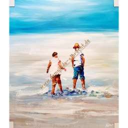 [2100000140459] Original Leinwandbild &quot;Ein Tag am Strand&quot;  70 x 80