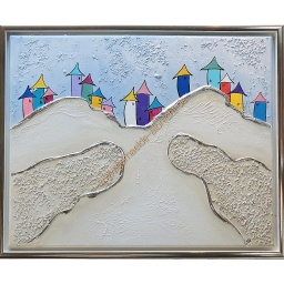 [2100000140985] Original Lea Bach &quot;Berg &amp; Tal&quot;  40 x 50 cm hellblau/sand 