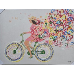 [2100000141647] Original Leinwandbild &quot;Fahrradliebe&quot; 90 x 120 cm