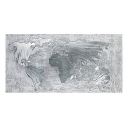 [2100000141722] Original Leinwandbild mit Aluelementen &quot;World&quot;  60 x 120 cm 