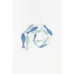[2100000141906] Wandrelief &quot;Fischschwarm&quot; blau/weiss L 45 cm