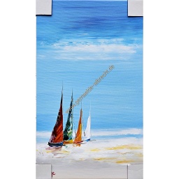 [2100000142217] Original Leinwand &quot;Segler bunt&quot; 30 x 50 cm 