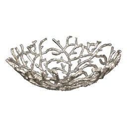 [2100000142989] Dekoschale &quot;Twigs&quot; antiksilber D 36 cm