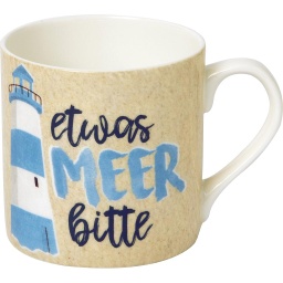 [2100000124879] Tasse &quot;Etwas Meer Bitte&quot; China Porzellan H 8,5 cm