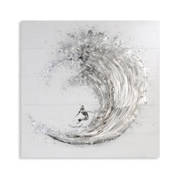 [2100000035298] Original &quot;Surfer auf Welle&quot; Alu 100 x 100 cm