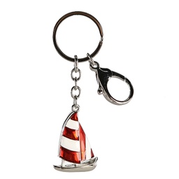 [2100000081127] Schlüsselanhänger &quot;Segelboot&quot; rot/weiß H10cm