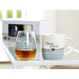 [2100000146697] Tasse/Glas Set 2teilig &quot;Glücksmoment&quot;