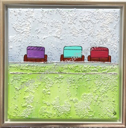 [2100000031863] Original Lea Bach &quot;Strandkörbe&quot;  30 x 30 cm