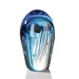 [2100000117970] GlasArt Skulptur &quot;Qualle&quot; blau/klar  H 20 cm