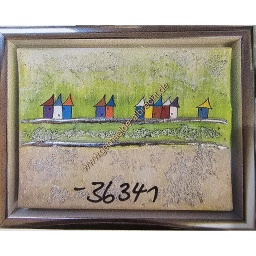 [2100000148462] Original Lea Bach &quot;Strandkörbe&quot; lime/sand 18 x 24 cm 