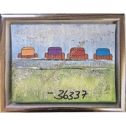 [2100000148424] Original Lea Bach &quot;Strandkörbe&quot; blau/grün 18 x 24 cm 