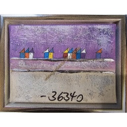 [2100000148455] Original Lea Bach &quot;Strandkörbe&quot; violett/sand 18 x 24 cm 