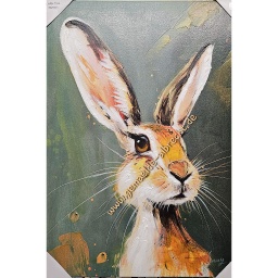 [2100000149872] Org. Leinwandbild &quot;Achtung Hase I&quot; 50 x 70 cm