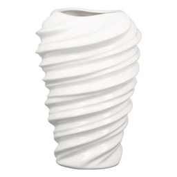 [2100000149988] Vase &quot;Twist&quot; Keramik weiß H 20 cm