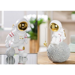 [2100000150366] Skulptur Astronaut &quot;Galileo&quot; H 18 cm 2fach sortiert