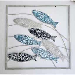 [2100000151325] Wanddeko &quot;Fischschwarm&quot; 65 x 65 cm