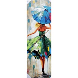 [2100000151622] Org. Leinwand &quot;Umbrella blue&quot; 40x120 cm