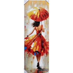 [2100000151639] Org. Leinwand &quot;Umbrella red&quot; 40x120 cm