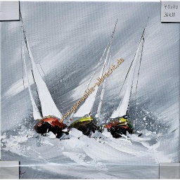 [2100000152087] Org. Leinwandbild &quot;Segelturn grau&quot; 40x40 cm