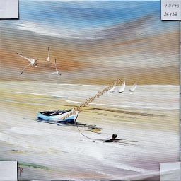 [2100000152117] Org. Leinwandbild &quot;Ankerplatz II&quot; 40x40 cm 
