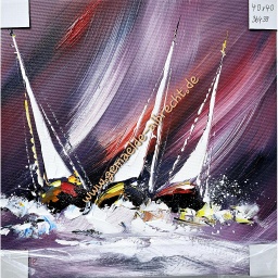 [2100000152131] Org. Leinwandbild &quot;Segelturn purple&quot; 40x40 cm