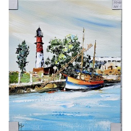 [2100000152148] Org. Leinwandbild &quot;Büsum Lighthouse&quot; 50x60 cm