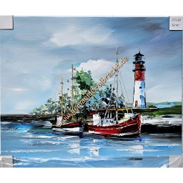 [2100000152179] Org. Leinwandbild &quot;Büsum Lighthouse&quot; 50x60 cm
