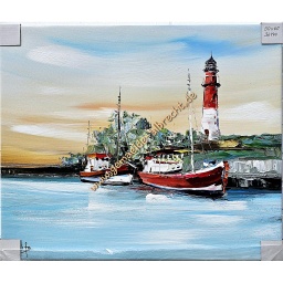 [2100000152209] Org. Leinwandbild &quot;Büsum Lighthouse&quot; 50x60 cm