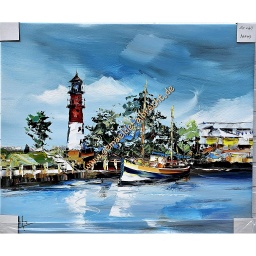 [2100000152193] Org. Leinwandbild &quot;Büsum Lighthouse&quot; 50x60 cm