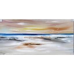 [2100000152346] Org. Leinwandbild &quot;Strand orange&quot; 60x120 cm 