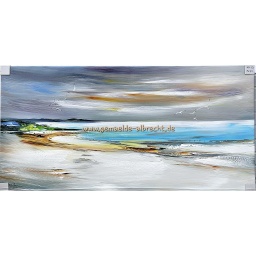 [2100000152384] Org. Leinwandbild &quot;Strand anthrazit&quot; 60x120 cm