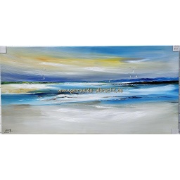 [2100000152360] Org. Leinwandbild &quot;Strand blau&quot; 60x120 cm 