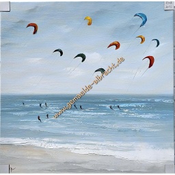 [2100000152421] Org. Leinwandbild &quot;Kitesurfer&quot; 80x80 cm