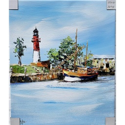 [2100000152506] Org. Leinwandbild &quot;Büsum Lighthouse&quot; 50x60 cm