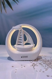 [2100000152957] LED Skulptur Segelboot im Ring &quot;Casali&quot; H 16 cm 