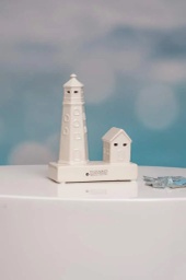 [2100000139286] Skulptur &quot;Corsica&quot; Leuchturm mit Haus H 13 cm