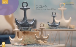 [2100000131754] Skulptur Anker &quot;Oceani&quot; H 20 cm creme
