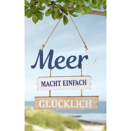 [2100000132485] Dekohänger &quot;Meer macht einfach glücklich&quot; L 33 cm