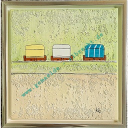 [2100000133772] Original Lea Bach &quot;Strandkörbe&quot;  30 x 30 cm lime/sand