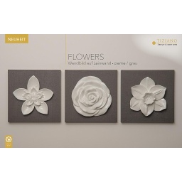 [2100000134120] Tiziano Wandbild &quot;Flowers&quot; Rosegrau 30 x 30 cm