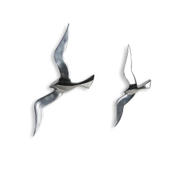 [2100000117758] Skulptur Wandobjekt &quot;Flying Bird&quot; Alu Möwe B 19 cm groß