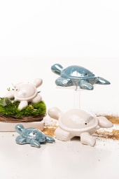 [2100000131853] Skulptur Schildkröte &quot;Kura&quot; H 10,5 cm sea blue