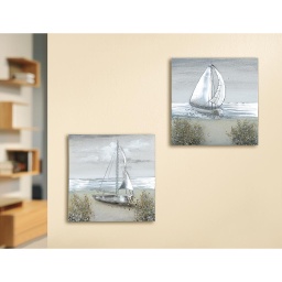 [2100000036011] Original &quot;Sailing&quot; 3D mit Alu-Elementen 50 x 50 cm